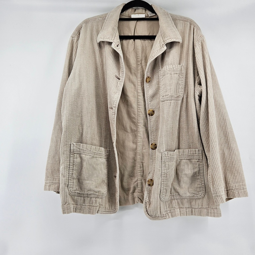 Liz Claiborne Wide Whale Womens Corduroy Oversized Jacket Size M Blazer Cozy‎